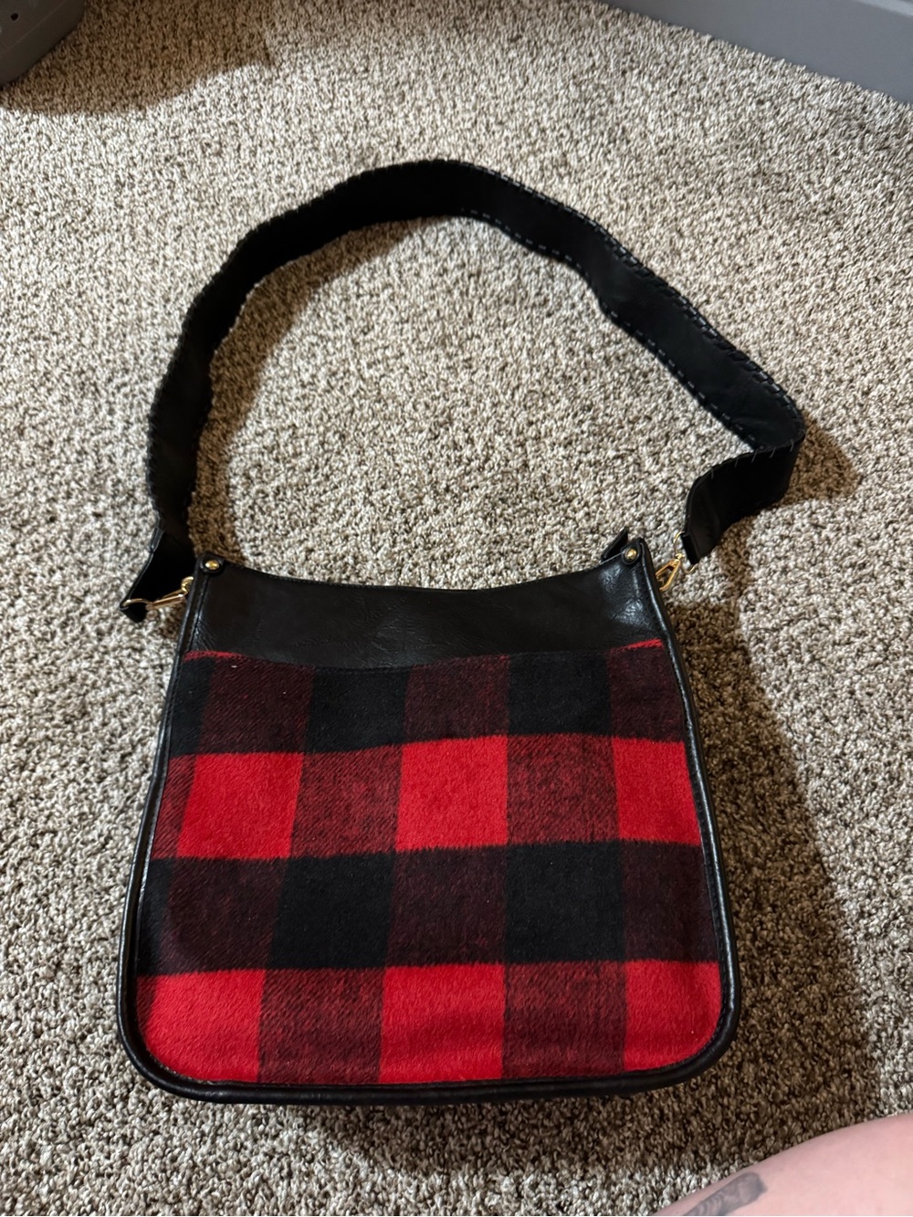 Red and Black Buffalo Plaid Bag